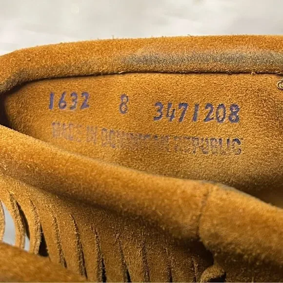 Minnetonka Women’s 3-Layer Fringe Brown Suede Leather Boots Size 8 - Picture 7 of 16